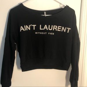 Ain’t Laurent Without Yves cropped sweater